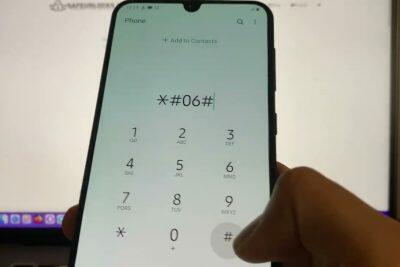 Teléfono inteligente que muestra *#06# para verificar el IMEI para desbloquear el teléfono Cricket.