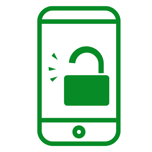 Pantalla de teléfono inteligente desbloqueada que muestra un icono de candado abierto