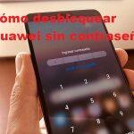 Mano sosteniendo un teléfono Huawei bloqueado, mostrando la opción "¿Olvidé mi contraseña?". Desbloqueando un Huawei sin contraseña.